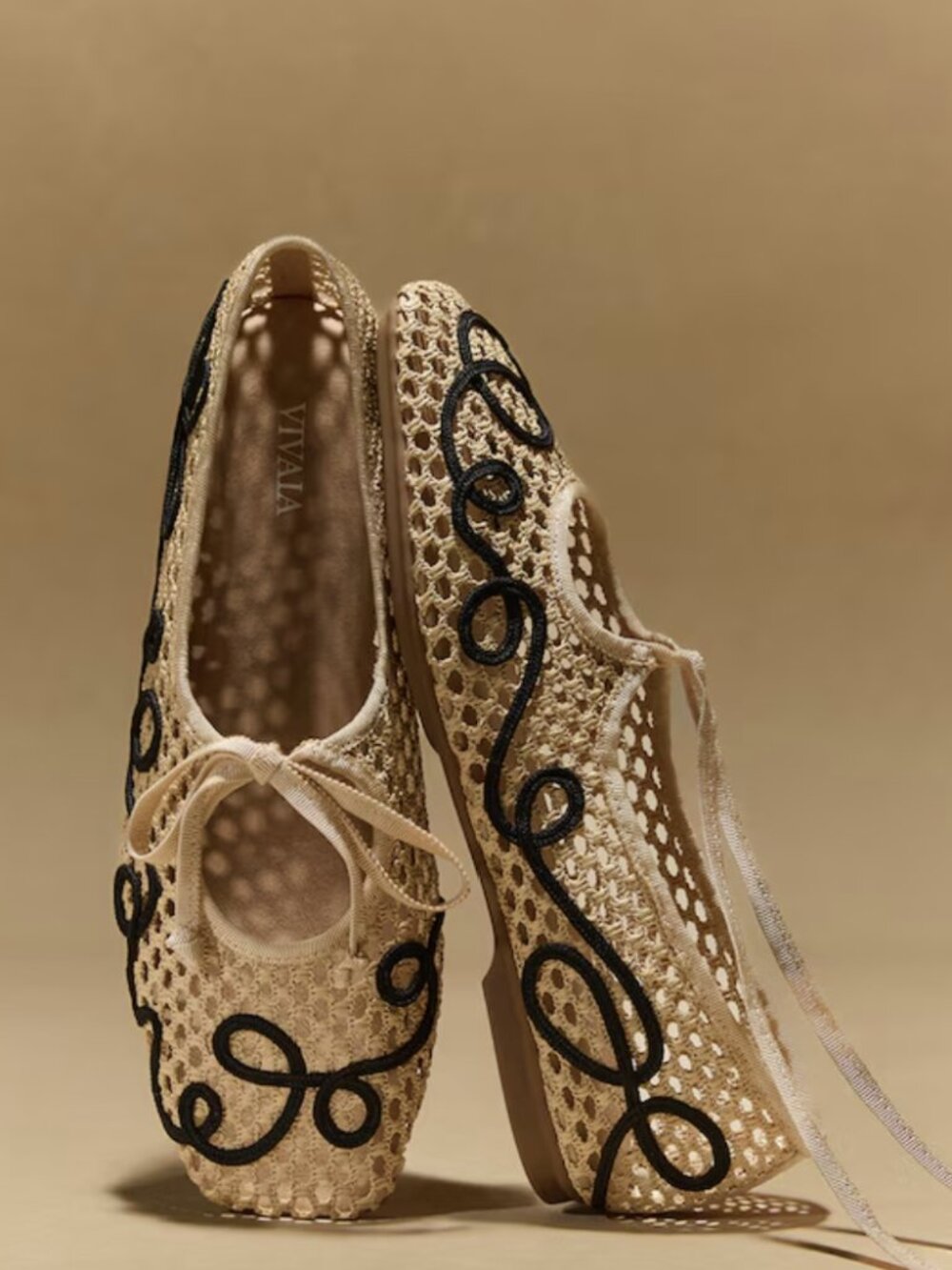 VIVAIA Margot Square-Toe Mesh Flats (Makayla) 9.5